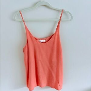 Honey Punch Orange/ coral Sleeveless thin strap blouse .Dress it up or down!
